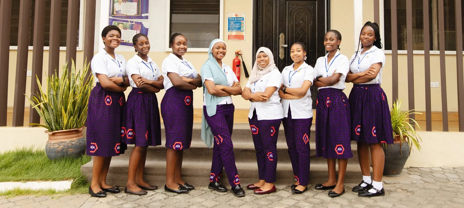 ASA students in uniform lined up outside the academy