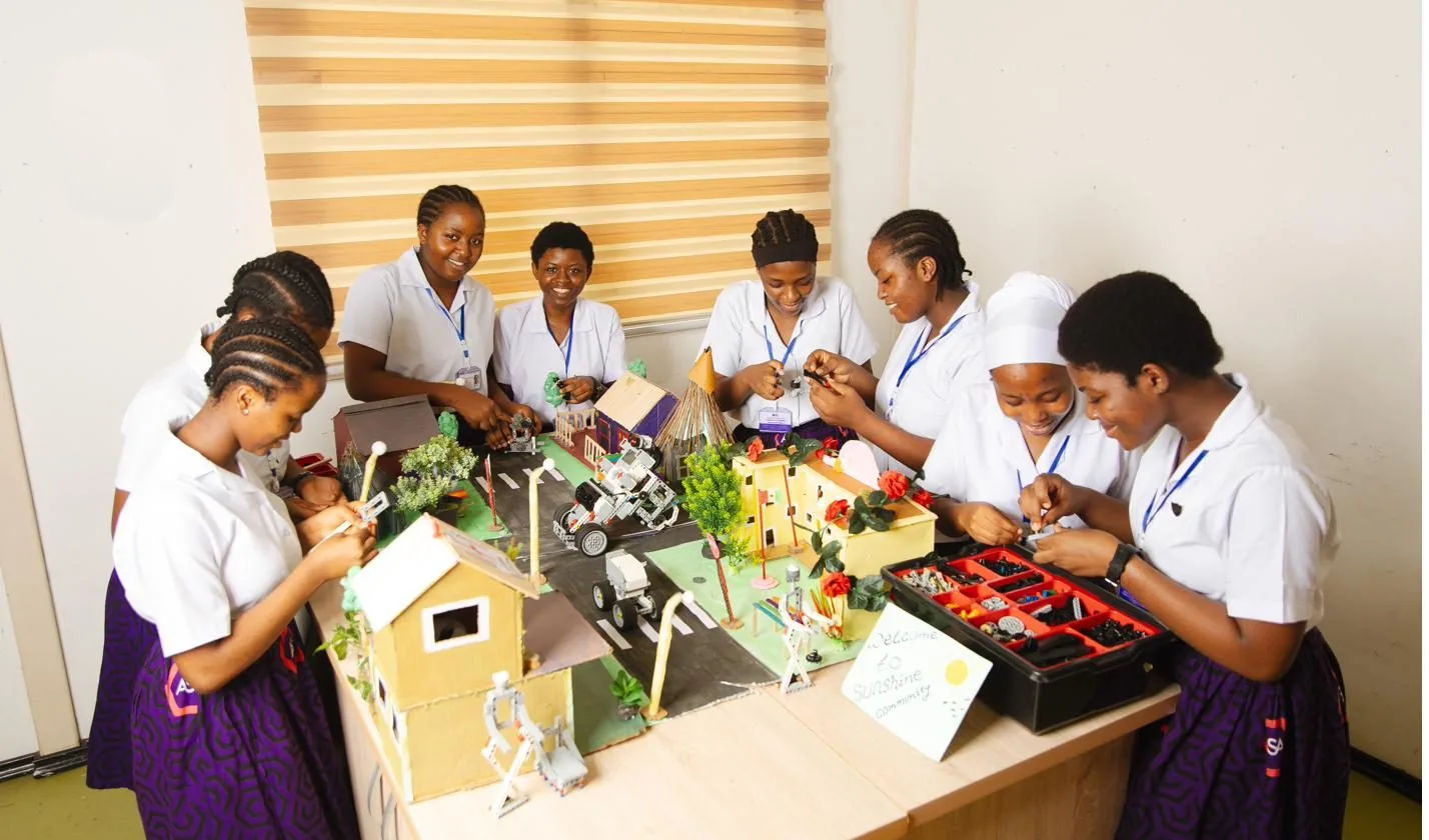 ASA students building a model community with robotics and engineering