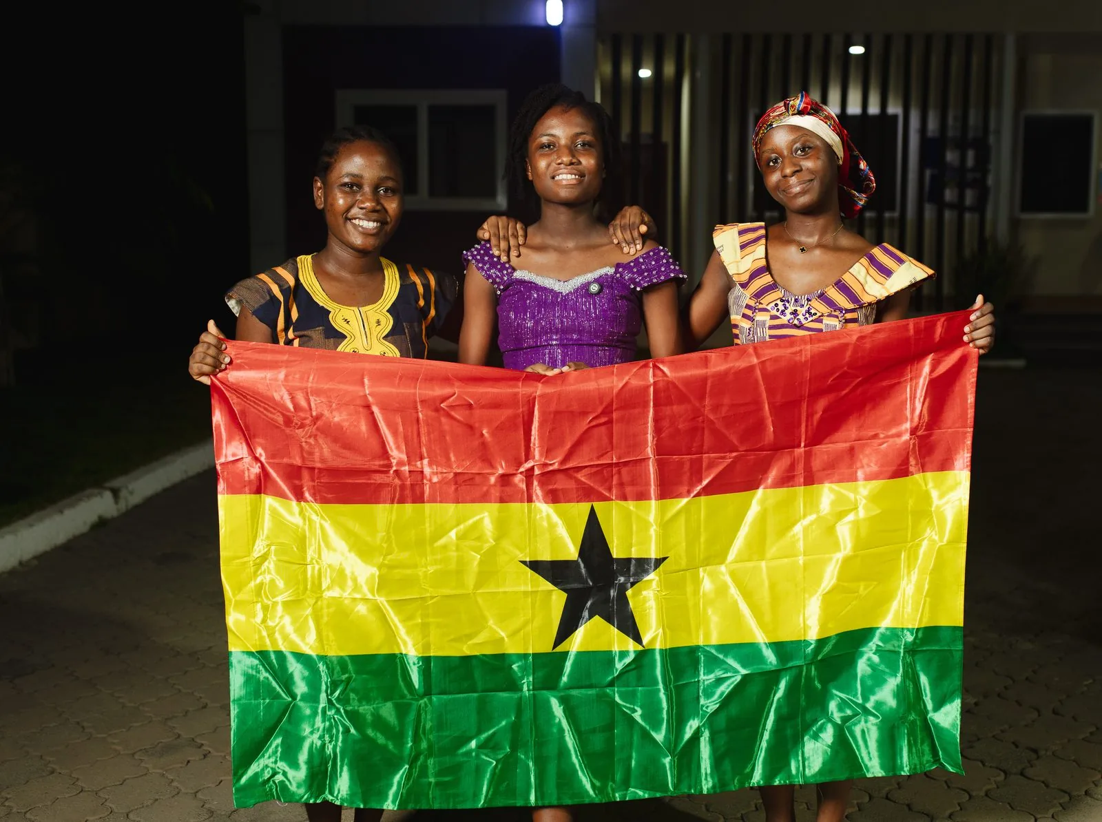 ASA students from Ghana with their national flag