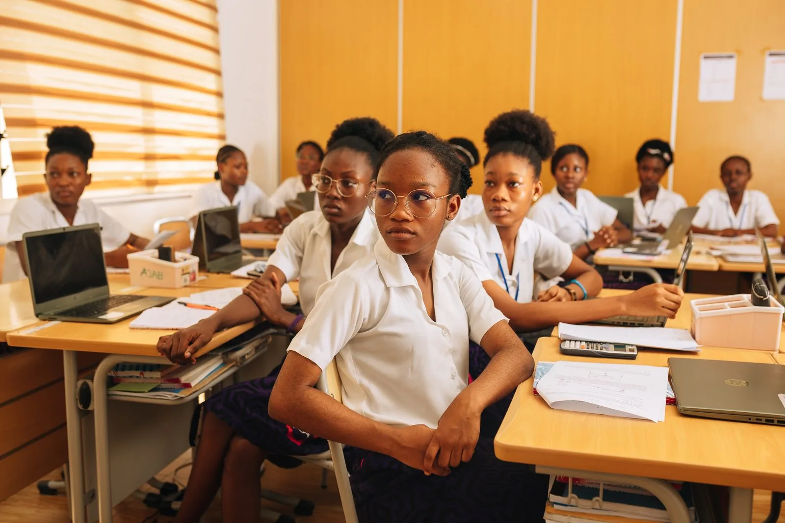 ASA students focused during a classroom lecture